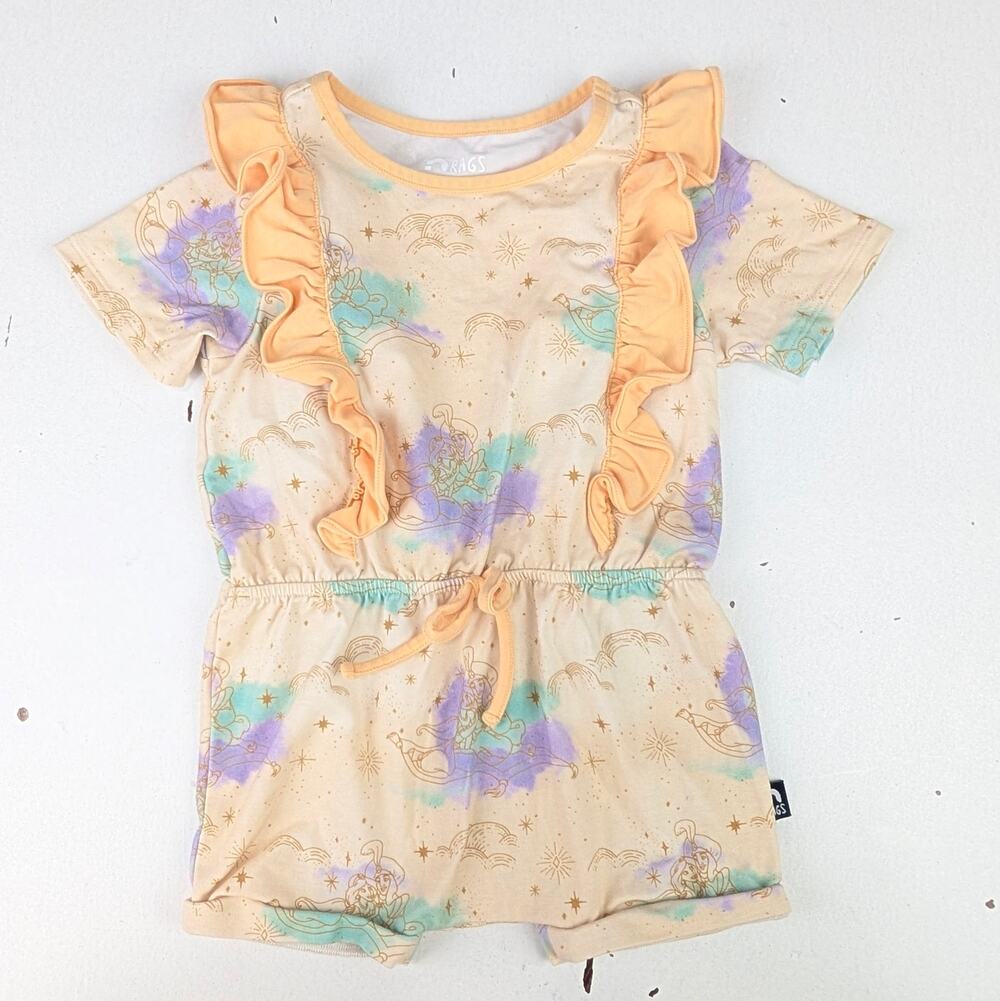 Rags to Raches Disney Toddler 2T Aladdin Short Romper - Apricot